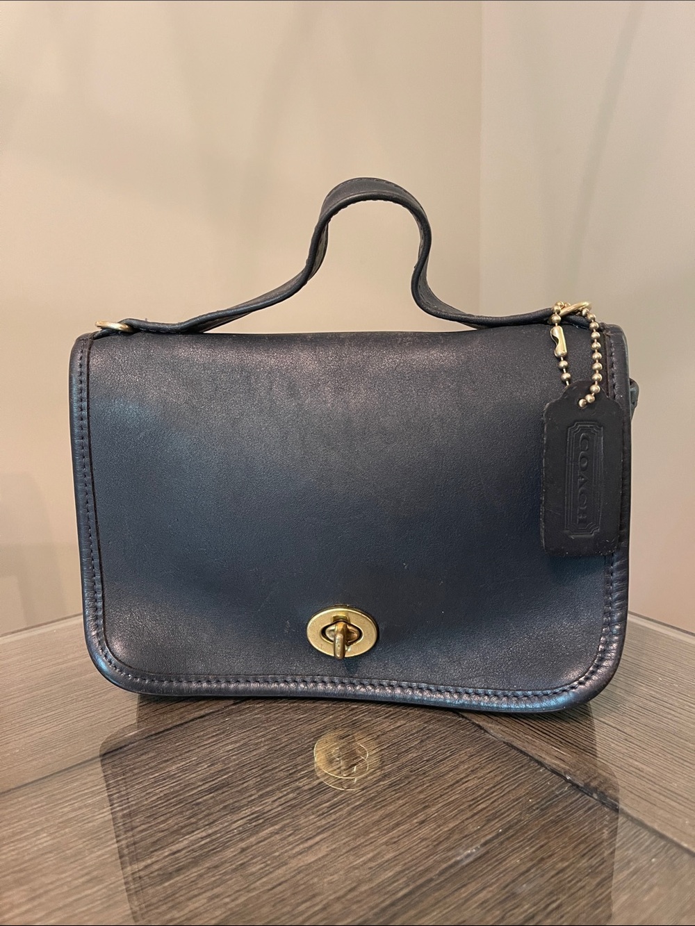 Vintage Coach Casino Bag Dark Navy Turn Lock Color - “Blavy” No Shoulder Strap